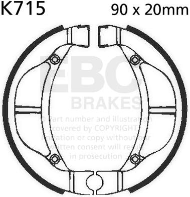 EBCブレーキ Plain モーターサイクル リプレイスメント ブレーキシューズ フロント左側用 | K715