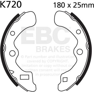 EBCブレーキ Plain モーターサイクル リプレイスメント ブレーキシューズ リア左側用 | K720