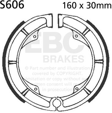 EBCブレーキ Plain モーターサイクル リプレイスメント ブレーキシューズ リア右側用 | S606