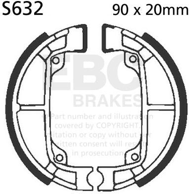 EBCブレーキ Plain モーターサイクル リプレイスメント ブレーキシューズ フロント左側用 | S632