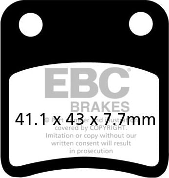 EBCブレーキ SFA シリーズ スクーター オーガニック パッド フロント左側用 | SFA257