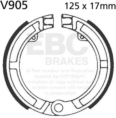 EBCブレーキ Plain モーターサイクル リプレイスメント ブレーキシューズ フロント左側用 | V905