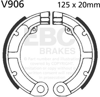 EBCブレーキ Plain モーターサイクル リプレイスメント ブレーキシューズ リア左側用 | V906