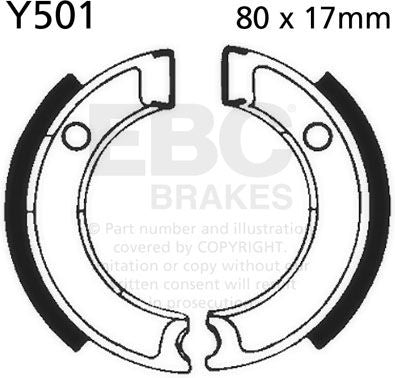 EBCブレーキ Plain モーターサイクル リプレイスメント ブレーキシューズ フロント左側用 | Y501