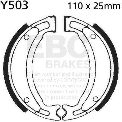 EBCブレーキ Plain モーターサイクル リプレイスメント ブレーキシューズ リア左側用 | Y503