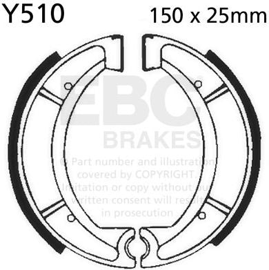 EBCブレーキ Plain モーターサイクル リプレイスメント ブレーキシューズ リア左側用 | Y510
