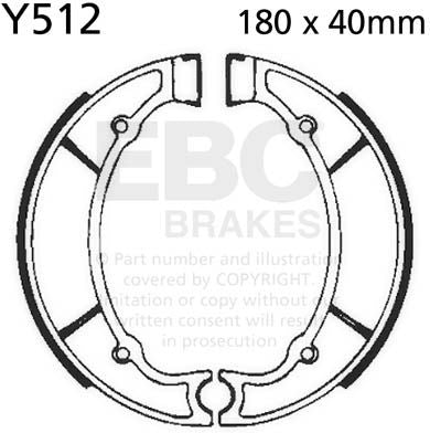 EBCブレーキ Plain モーターサイクル リプレイスメント ブレーキシューズ リア右側用 | Y512