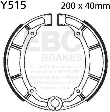 EBCブレーキ Plain モーターサイクル リプレイスメント ブレーキシューズ リア左側用 | Y515