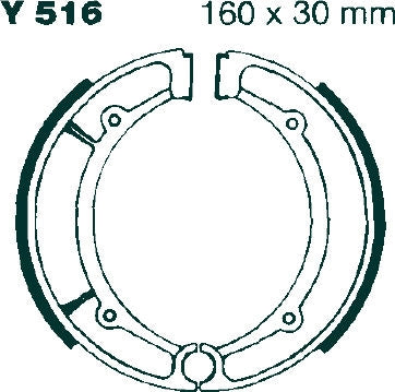 EBCブレーキ モーターサイクル 溝付き リプレイスメント ブレーキシューズ リア左側用 | Y516G
