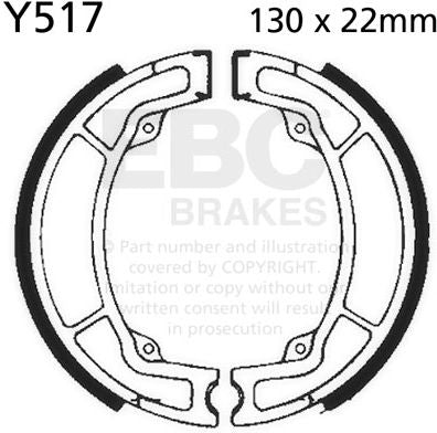 EBCブレーキ Plain モーターサイクル リプレイスメント ブレーキシューズ リア左側用 | Y517