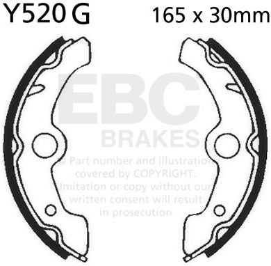 EBCブレーキ モーターサイクル 溝付き リプレイスメント ブレーキシューズ フロント左側用 | Y520G