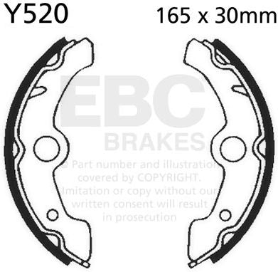 EBCブレーキ Plain モーターサイクル リプレイスメント ブレーキシューズ フロント左側用 | Y520