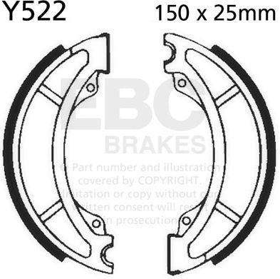 EBCブレーキ Plain モーターサイクル リプレイスメント ブレーキシューズ フロント左側用 | Y522