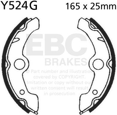EBCブレーキ モーターサイクル 溝付き リプレイスメント ブレーキシューズ フロント左側用 | Y524G