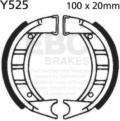 EBCブレーキ Plain モーターサイクル リプレイスメント ブレーキシューズ フロント左側用 | Y525