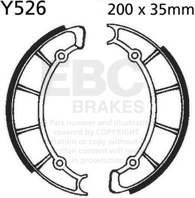 EBCブレーキ Plain モーターサイクル リプレイスメント ブレーキシューズ フロント左側用 | Y526