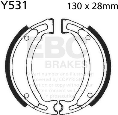 EBCブレーキ Plain モーターサイクル リプレイスメント ブレーキシューズ リア左側用 | Y531