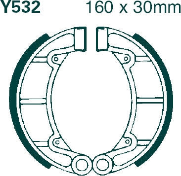 EBCブレーキ モーターサイクル 溝付き リプレイスメント ブレーキシューズ リア左側用 | Y532G