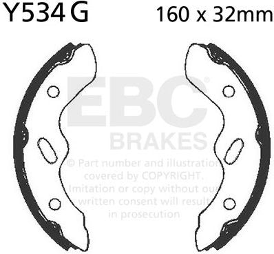 EBCブレーキ モーターサイクル 溝付き リプレイスメント ブレーキシューズ リア左側用 | Y534G