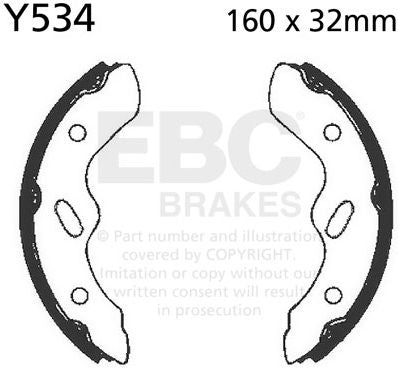 EBCブレーキ Plain モーターサイクル リプレイスメント ブレーキシューズ リア左側用 | Y534