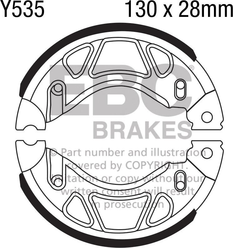 EBCブレーキ Plain モーターサイクル リプレイスメント ブレーキシューズ リア右側用 | Y535