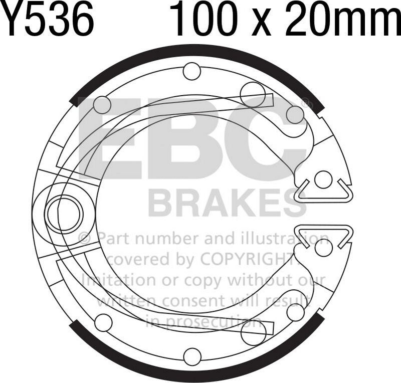 EBCブレーキ Plain モーターサイクル リプレイスメント ブレーキシューズ フロント左側用 | Y536