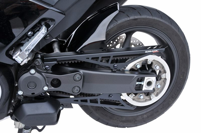 Ermax / アルマックス hugger arriere (with engine cover belt en aluminum anodized ) for T MAX DX/SX 2017-2019  glossy black 2017/2019(midnight black/black metallic x [smx] ) | 7302T23-18