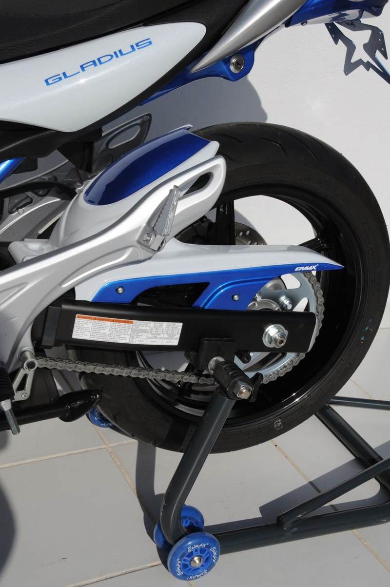 Ermax / アルマックス hugger arriere (except modĂ¨le abs ) for SVF GLADIUS 2009-2015  white/blue metal l clear 2009(glass splash white [ybd]  metallic triton blue [ysf] ) | 730429094