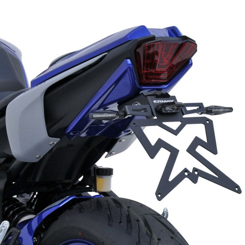 Ermax / アルマックス Sup09Evo License Plate Holder Déporté Aluminium Black With Support Of Blinkers For Mt07(Fz072021 1  | 9002EVY97