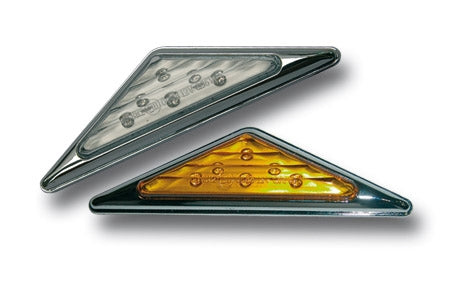 Ermax / アルマックス no. 8 mini répétiteurs (complements of blinkers ) triangular Ă  leds 110 medium model white bords chromés | 9105BL008