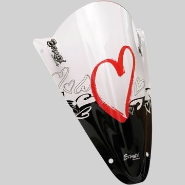 Ermax / アルマックス Sérigraphie Black And Red Hearts For Screen And Windshield  | SE05PNRCOE