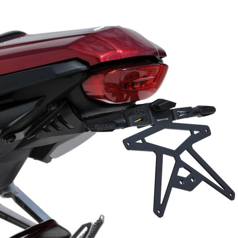 Ermax / アルマックス Sup12 License Plate Holder Déporté Aluminium With Support Blinker Black  | SUP12T08-NR