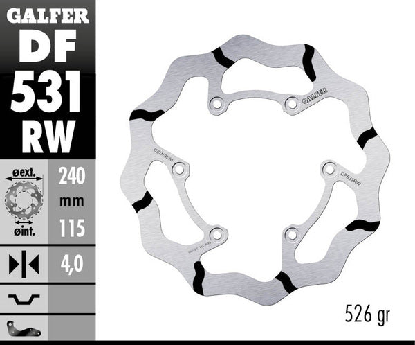 Galfer / ガルファー ブレーキディスク Fixed Wave 溝付き | DF531RW