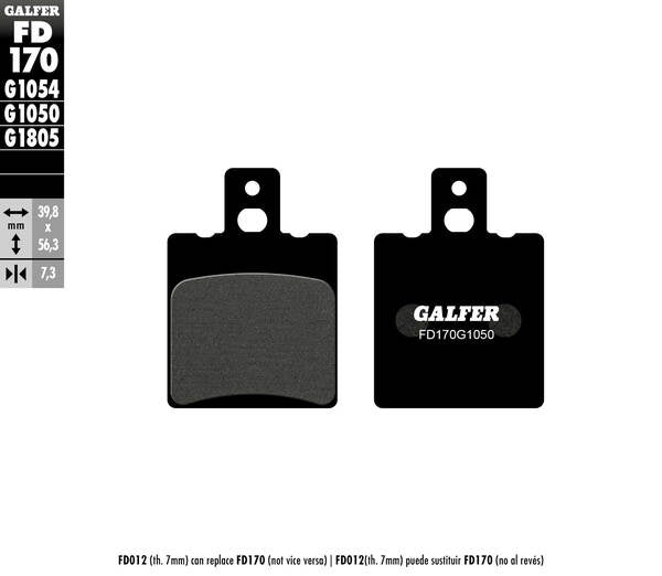 Galfer / ガルファー ブレーキパッド セミメタル スクーター | FD170G1050