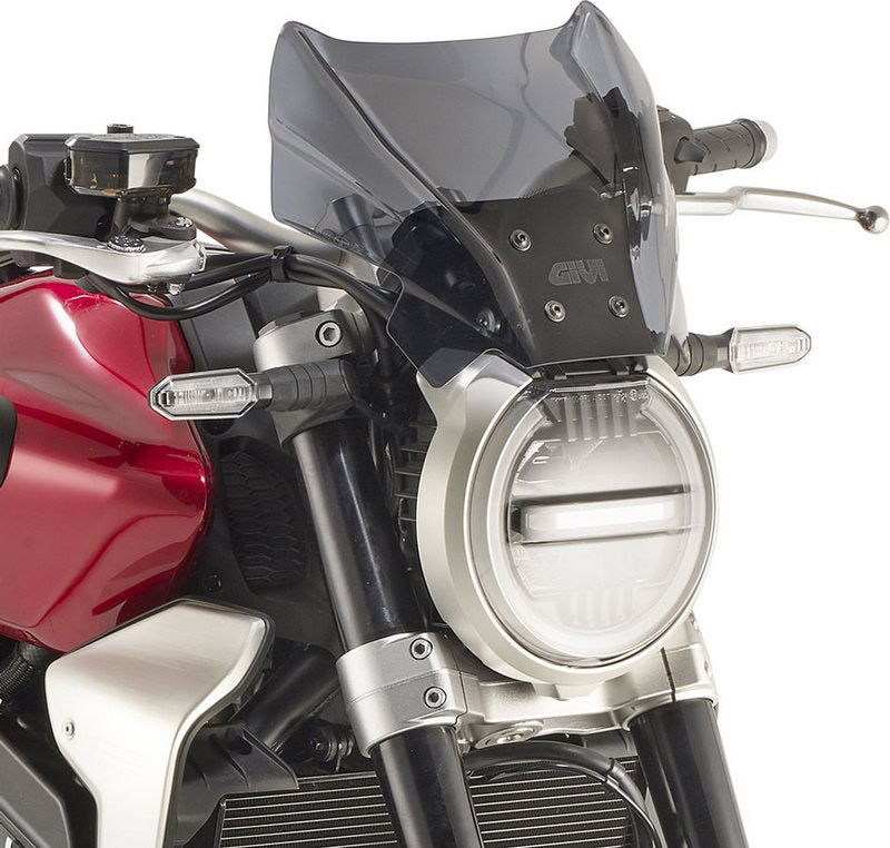 Givi / ジビ スクリーン Honda CB1000R 18-- CB650R- Benelli 502C- Yamaha MT-07 MT-09 21スモーク dim. HxW 22x31 cm | 1173S