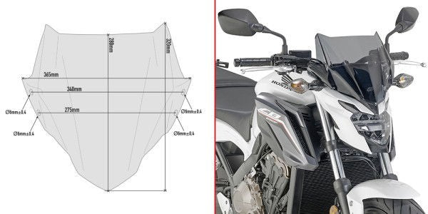 Givi / ジビ ウインドシールド + マウンティングキット ティンテッド - ABE | A1159G