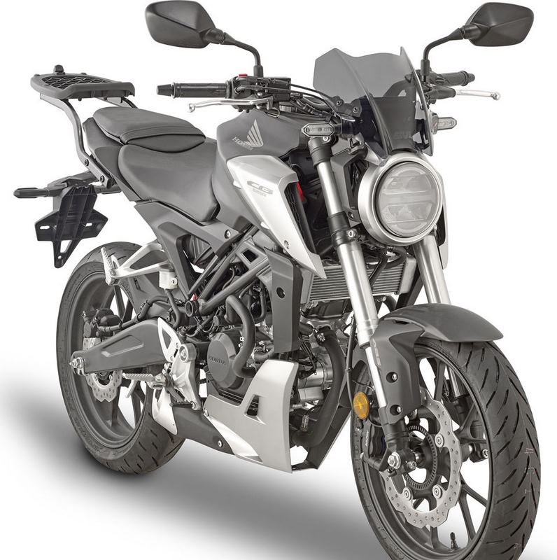 Givi / ジビ スクリーン Honda CBR 125 R 18- CB 300 R スモーク dim. HxW 21x28 cm フィッティングキット付属 | A1164