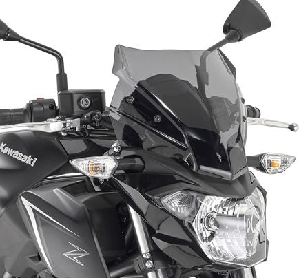 Givi / ジビ スクリーン Kawasaki Z650 17-19 スモーク dim. HxW 28x33 cm フィッティングキット付属 | A4117
