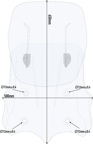 Givi / ジビ エアフロースライディング ウインドスクリーン Moto Guzzi V 85 TT HxW max 65x50 cm 12 cm | AF8203