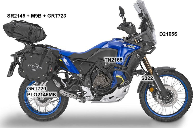 Givi / ジビ ウインドスクリーン Yamaha Tenere 700 World Raid ライトスモーク dim. HxW 40 x 43 cm | D2165S