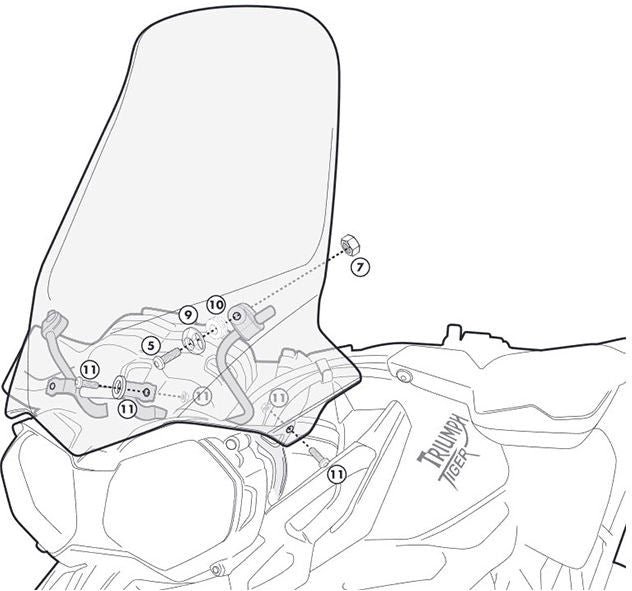 Givi / ジビ マウンティングキット スクリーン 6401DT | D6401KIT