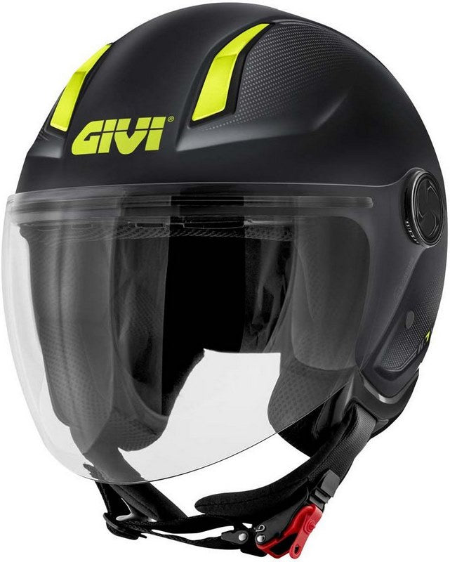 Givi / ジビ ジェットヘルメット 11.7 SOLID マットブラック/イエロー サイズ 55/S | H117BN90055