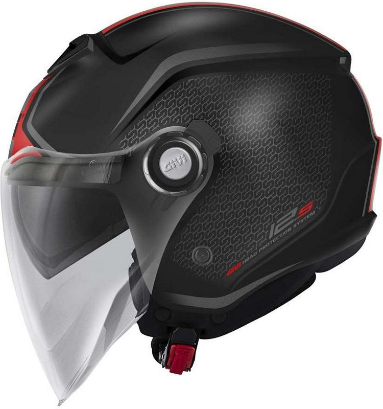 Givi / ジビ ジェットヘルメット 12.5 GRAPHIC TOUCH マットブラック/レッド サイズ 58/M | H125FTHBR58