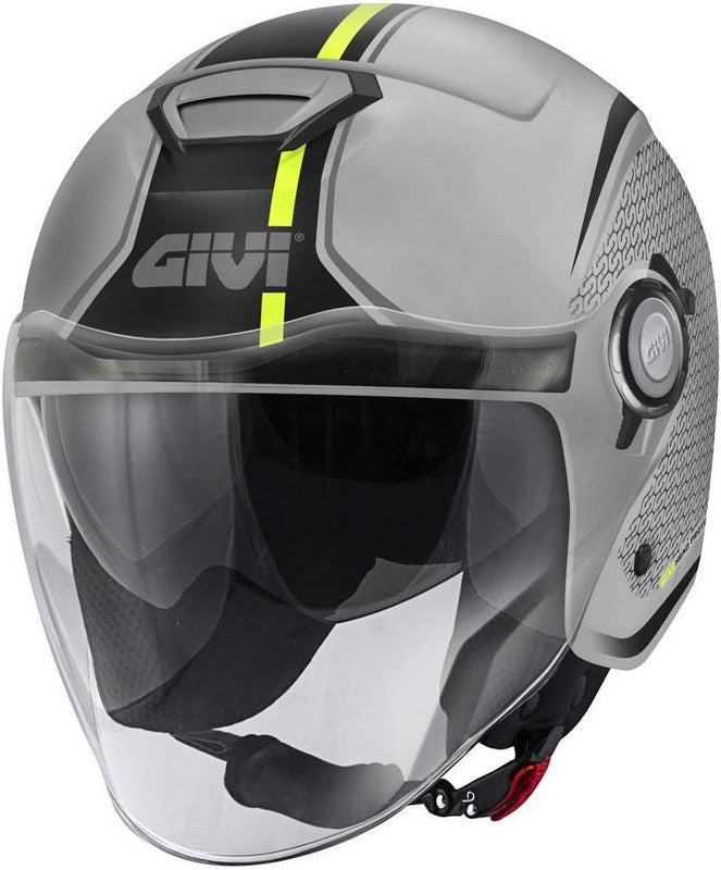 Givi / ジビ ジェットヘルメット 12.5 GRAPHIC TOUCH マットグレー/イエロー サイズ 56/S | H125FTHGY56