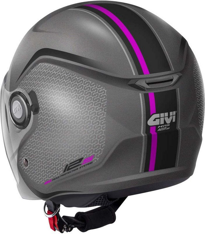 Givi / ジビ ジェットヘルメット 2.5 GRAPHIC TOUCH LADY マットチタン/ピンク サイズ 54/XS | H125FTHTP54