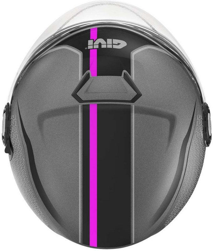 Givi / ジビ ジェットヘルメット 2.5 GRAPHIC TOUCH LADY マットチタン/ピンク サイズ 54/XS | H125FTHTP54