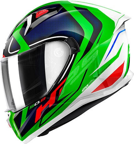 Givi / ジビ 50.8 RACER ホワイト / グリーン / ブルー サイズ M | H508FRCWG58