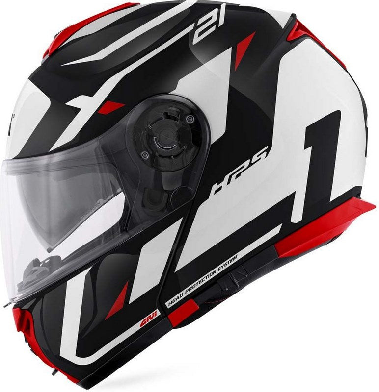 Givi / ジビ フリップアップヘルメット X.21 EVO NUMBER ブラック/ホワイト/レッド サイズ 60/L | HX21RNBBR60