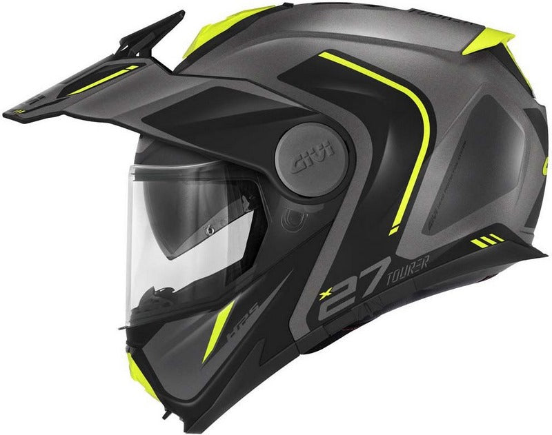 Givi / ジビ フリップアップヘルメット X.27 TOURER GRAPHIC マットチタン/イエロー サイズ 61/XL | HX27RTRTY61