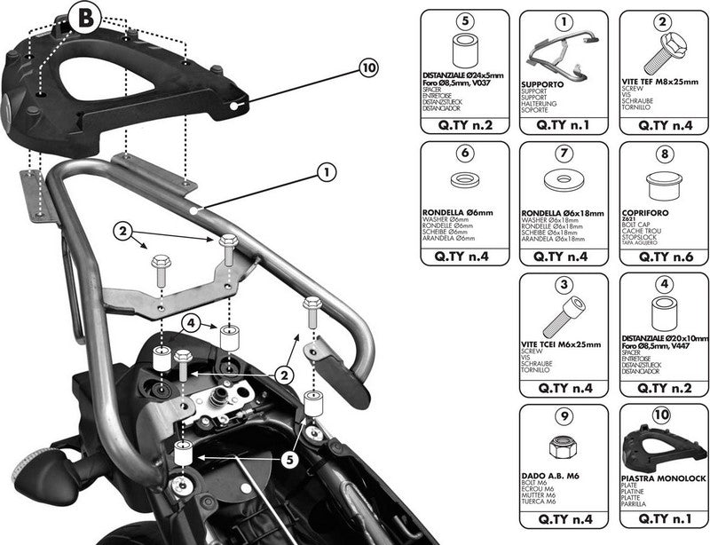 Givi / ジビ モノロック用スペシフィックラック | SR121M